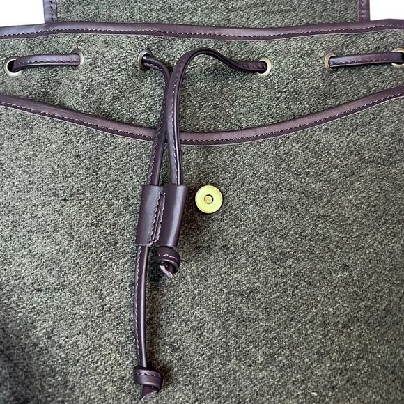 New Faribault Woolen Mill Company Green Wool Pack Backpack Bag - Picture 4 of 9